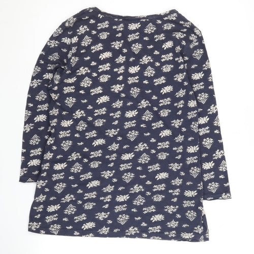 Weird Fish Women's Blue Floral Long Sleeve Top Size 10