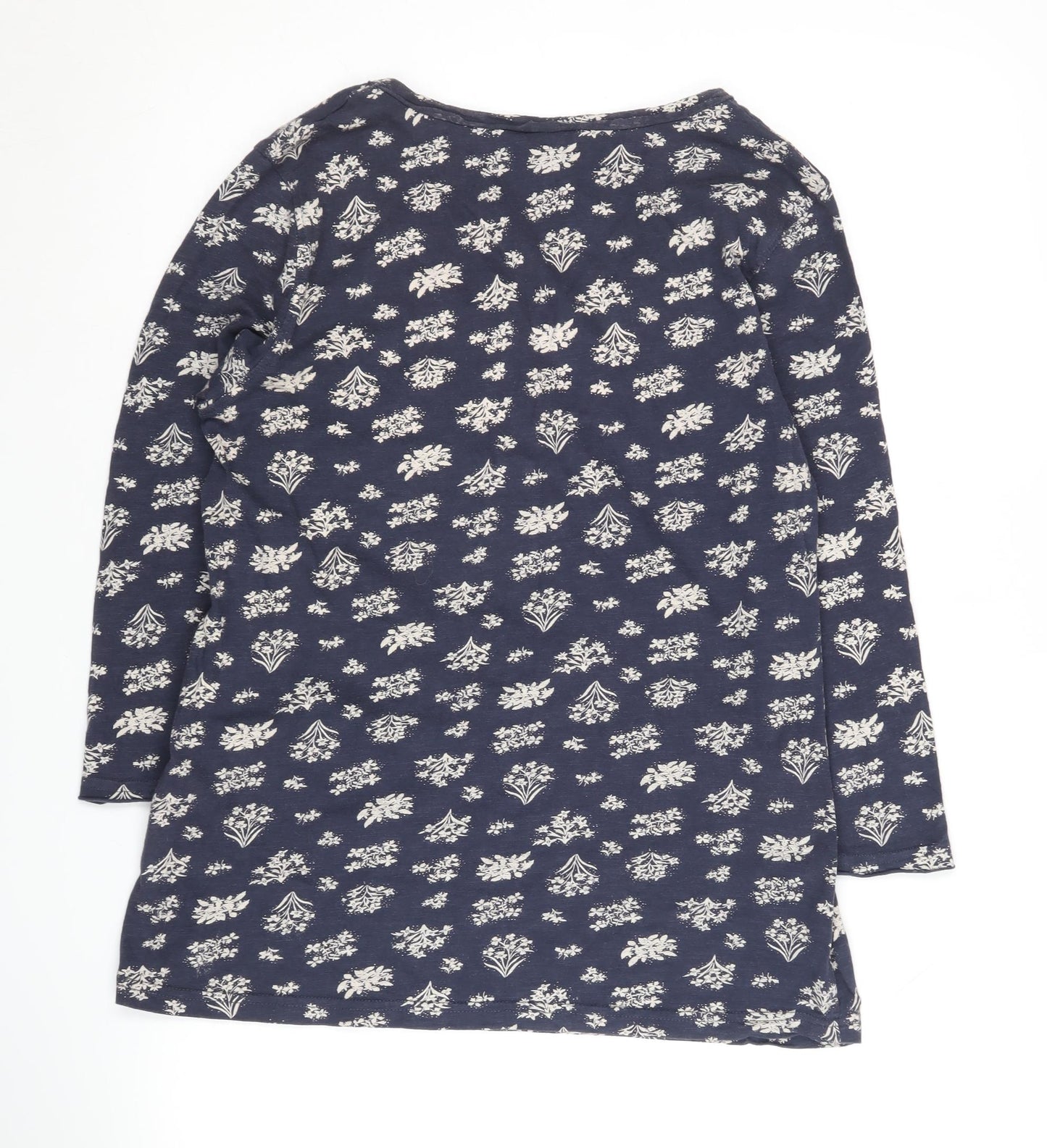 Weird Fish Women's Blue Floral Long Sleeve Top Size 10