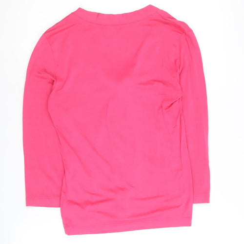 Banana Republic Women's Pink V-Neck Blouse Medium