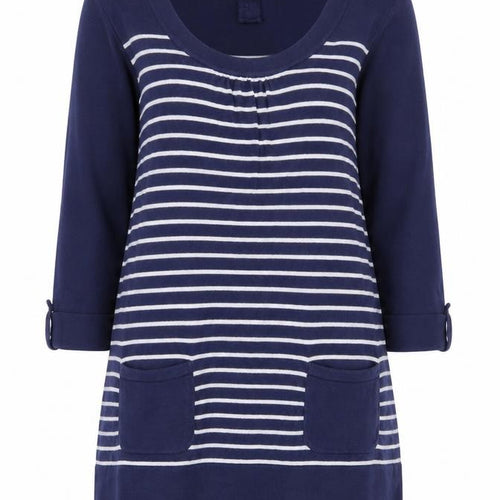 Laura Ashley Women's Blue Striped Tunic Jumper UK 12