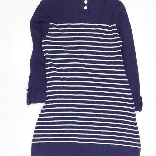 Laura Ashley Women's Blue Striped Tunic Jumper UK 12