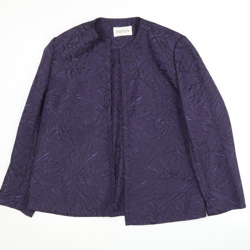 Eastex Women's Purple Jacquard Blazer - Size 12