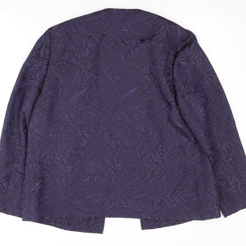 Eastex Women's Purple Jacquard Blazer - Size 12