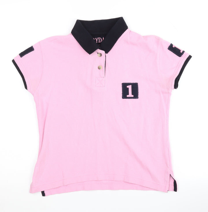 Rydale Women's Pink Polo Shirt Collared 2XS Classic Fit