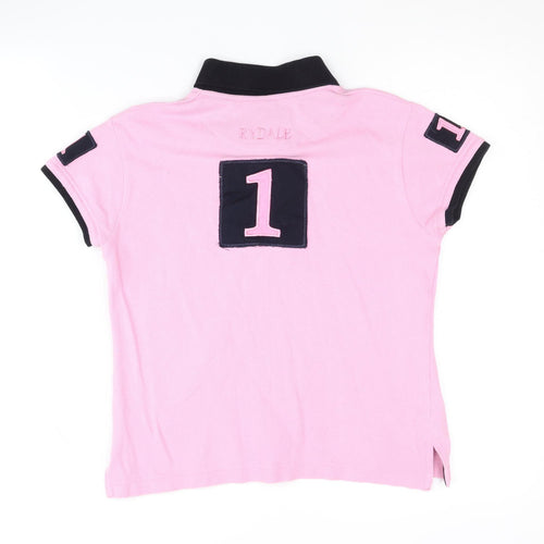 Rydale Women's Pink Polo Shirt Collared 2XS Classic Fit