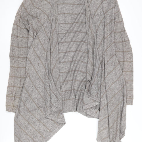 Fat Face Women's Grey Striped Open Front Cardigan Size 6