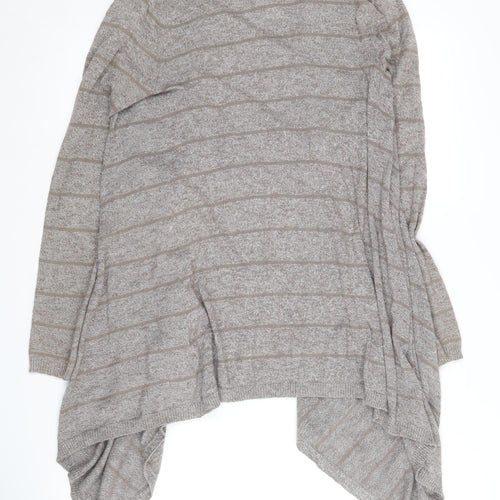 Fat Face Women's Grey Striped Open Front Cardigan Size 6