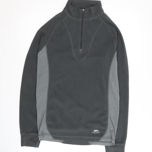 Trespass Men's Black Pullover Sweatshirt, Size S, 1/4 Zip