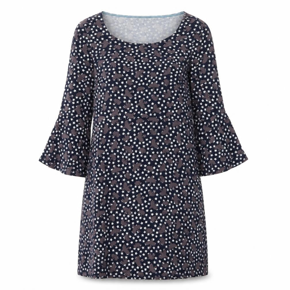 Front view of Boden Women's Multicoloured 3/4 Sleeve Star Dress