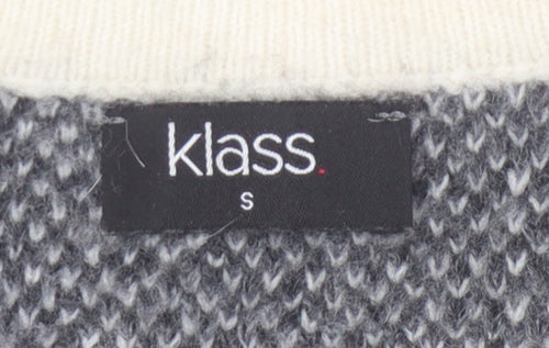 Klass Women's Grey Geometric Knit Jumper Size S