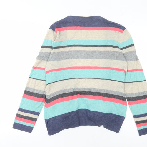 Wallis Petite Striped Open Front Cardigan Multicoloured M