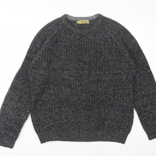 P.G. Field Men's Grey Chunky Knit Wool Jumper L