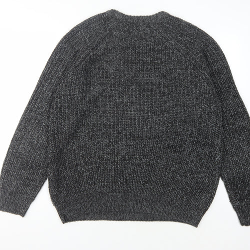 P.G. Field Men's Grey Chunky Knit Wool Jumper L