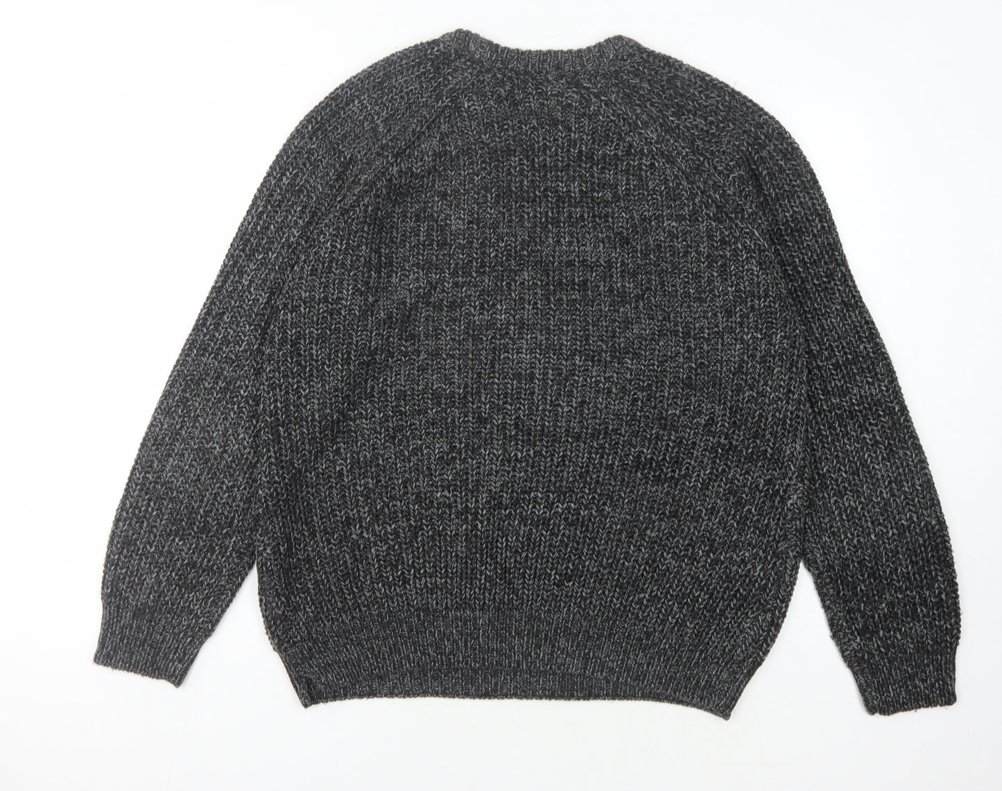 P.G. Field Men's Grey Chunky Knit Wool Jumper L