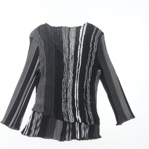 CC Women's Black Striped Blouse M - Elegant and Stylish
