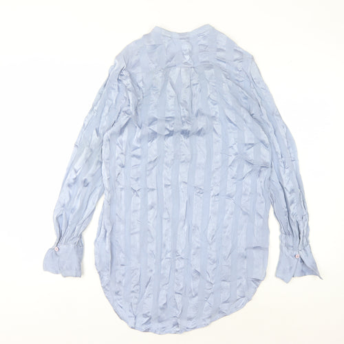 French Connection Women's Blue Embroidered Blouse Size 10