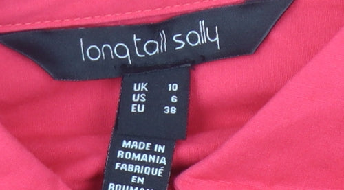 Long Tall Sally Women's Red Button-Up Shirt Size 10