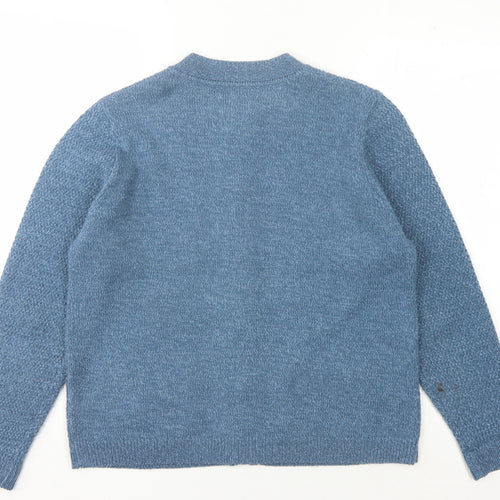 Honor Millburn Women's Blue Cardigan, M, Acrylic, Button Details