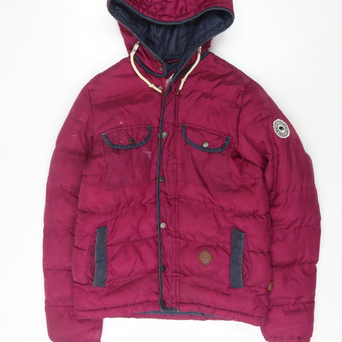 BellField Women's Red Puffer Jacket Size S with Hood