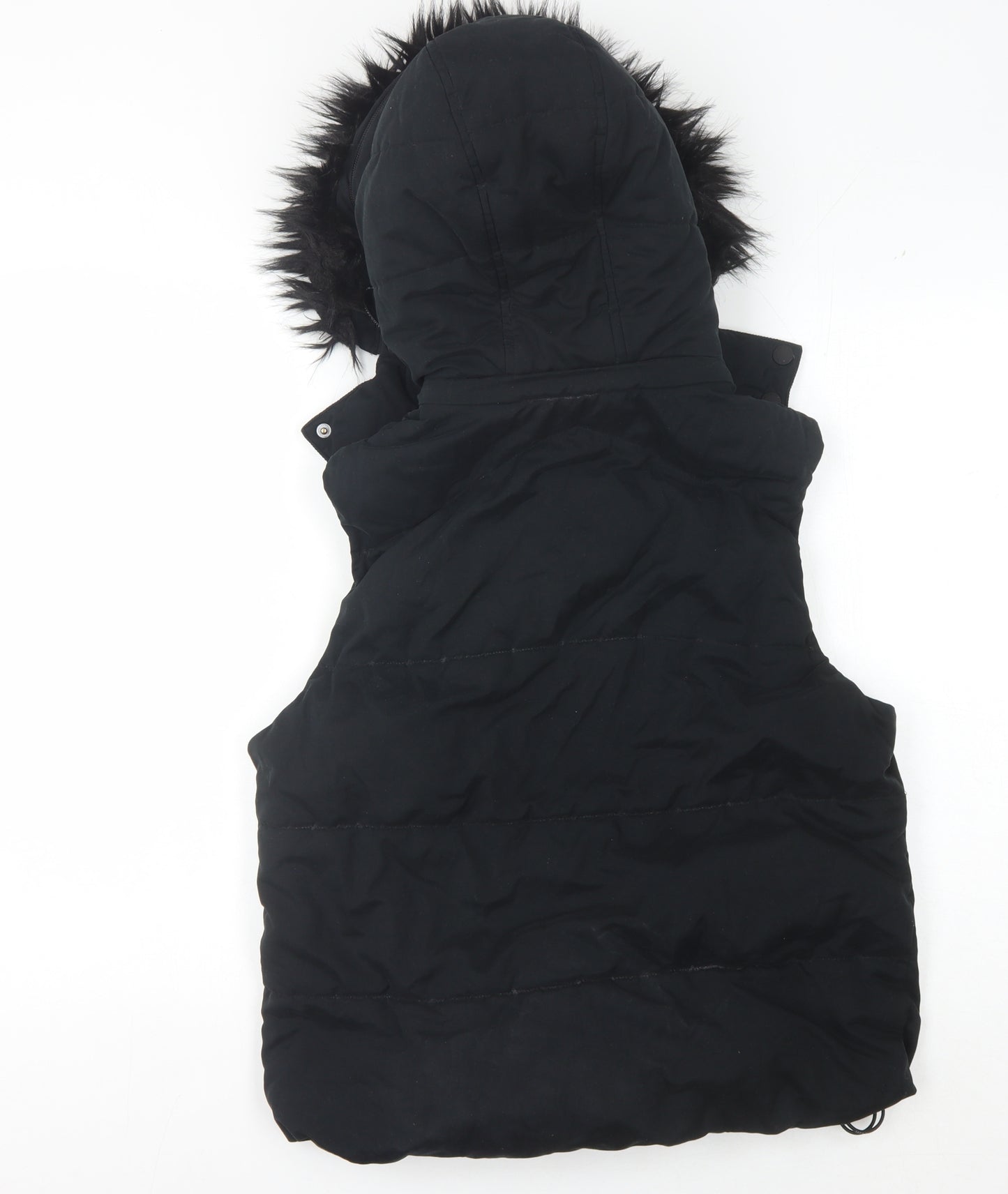 Jack Wills Women's Black Hooded Waistcoat, Size 10