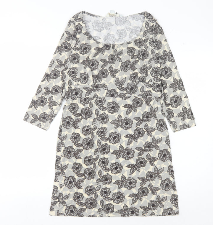 Boden Women's Multicoloured Floral Dress, Size 6, 3/4 Sleeve
