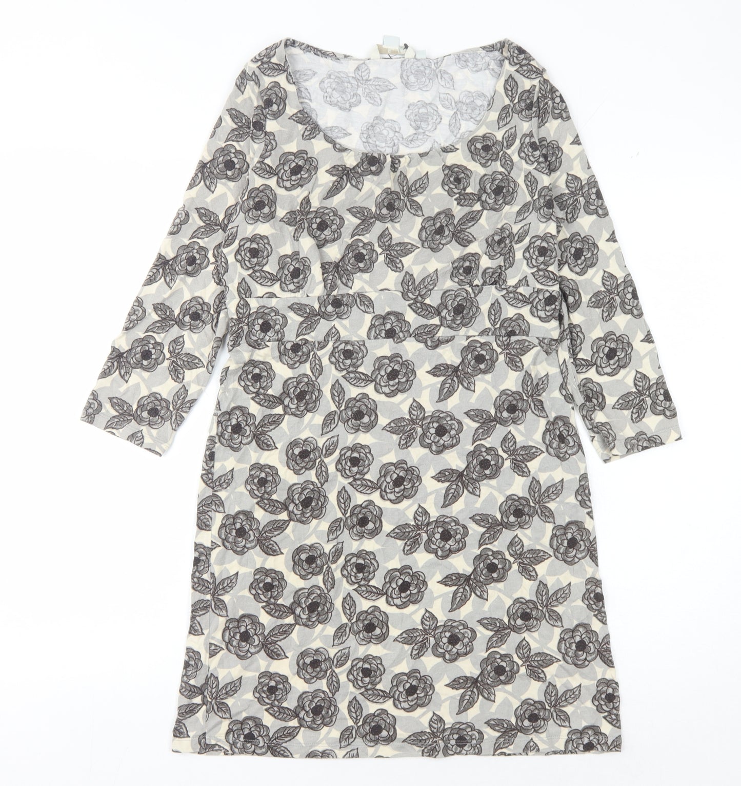 Boden Women's Multicoloured Floral Dress, Size 6, 3/4 Sleeve