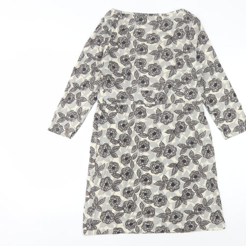 Boden Women's Multicoloured Floral Dress, Size 6, 3/4 Sleeve