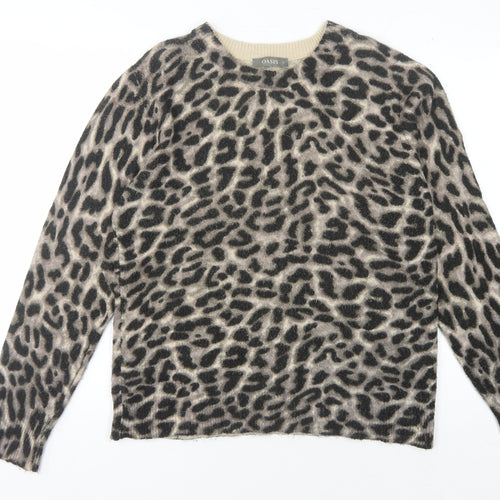 Oasis Women's Multicoloured Animal Print Pullover L