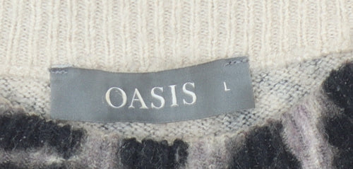 Oasis Women's Multicoloured Animal Print Pullover L