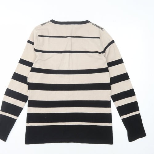 Bassini Women's Black Striped Pullover Jumper Size S