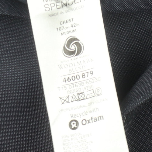 Marks & Spencer Men's Blue Suit Jacket, 42, Classic Fit