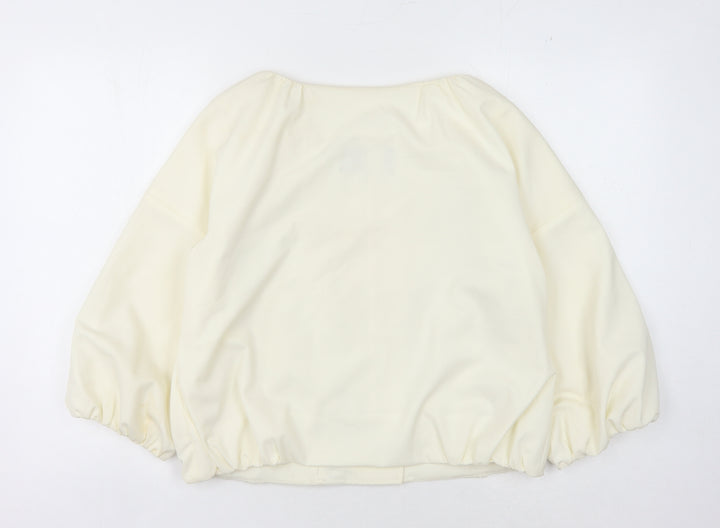 BCBGMAXAZRIA Women's Ivory Jacket, Size S, Button & Zip