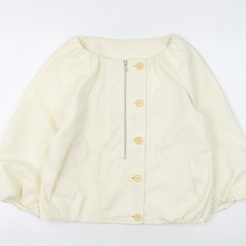 BCBGMAXAZRIA Women's Ivory Jacket, Size S, Button & Zip