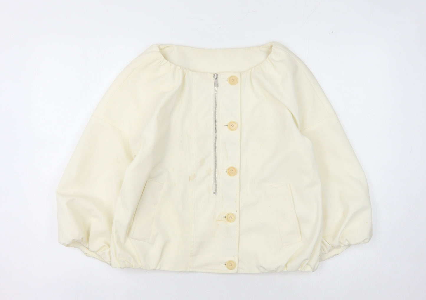BCBGMAXAZRIA Women's Ivory Jacket, Size S, Button & Zip