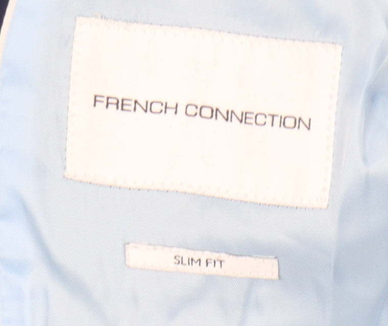 French Connection Men's Blue Slim Fit Blazer Jacket