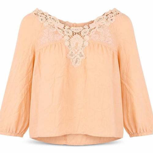 Mango Women's Peach Off Shoulder Blouse Size 12