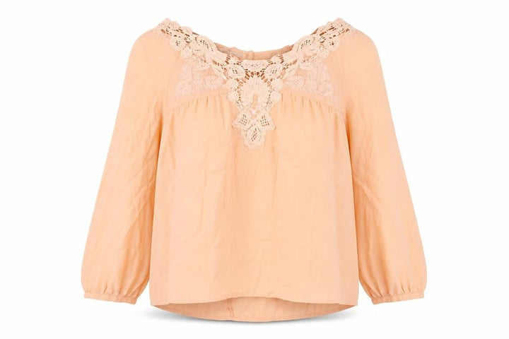 Mango Women's Peach Off Shoulder Blouse Size 12