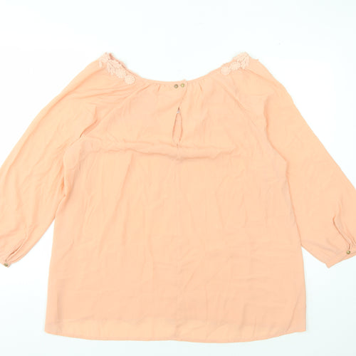 Mango Women's Peach Off Shoulder Blouse Size 12