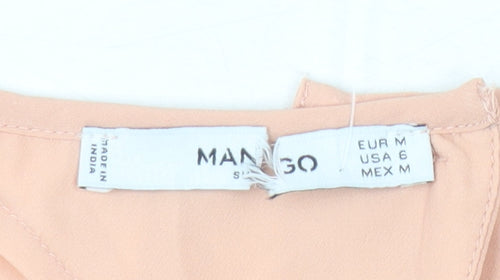 Mango Women's Peach Off Shoulder Blouse Size 12