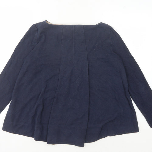 COS Women's Blue Boat Neck Top - Size S