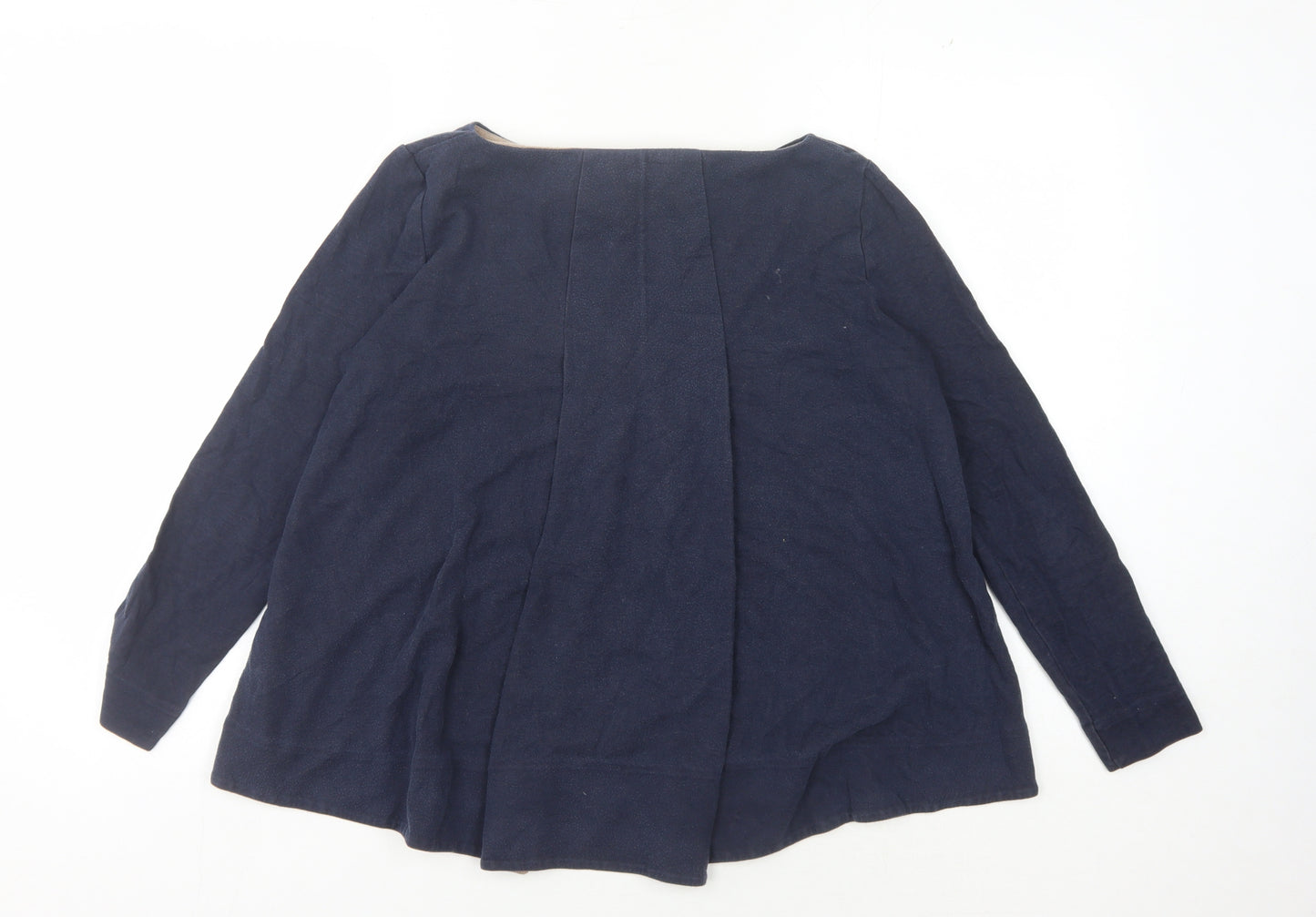 COS Women's Blue Boat Neck Top - Size S
