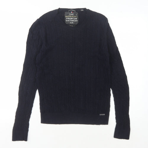 Superdry Women’s Blue Cable-Knit Pullover Jumper M