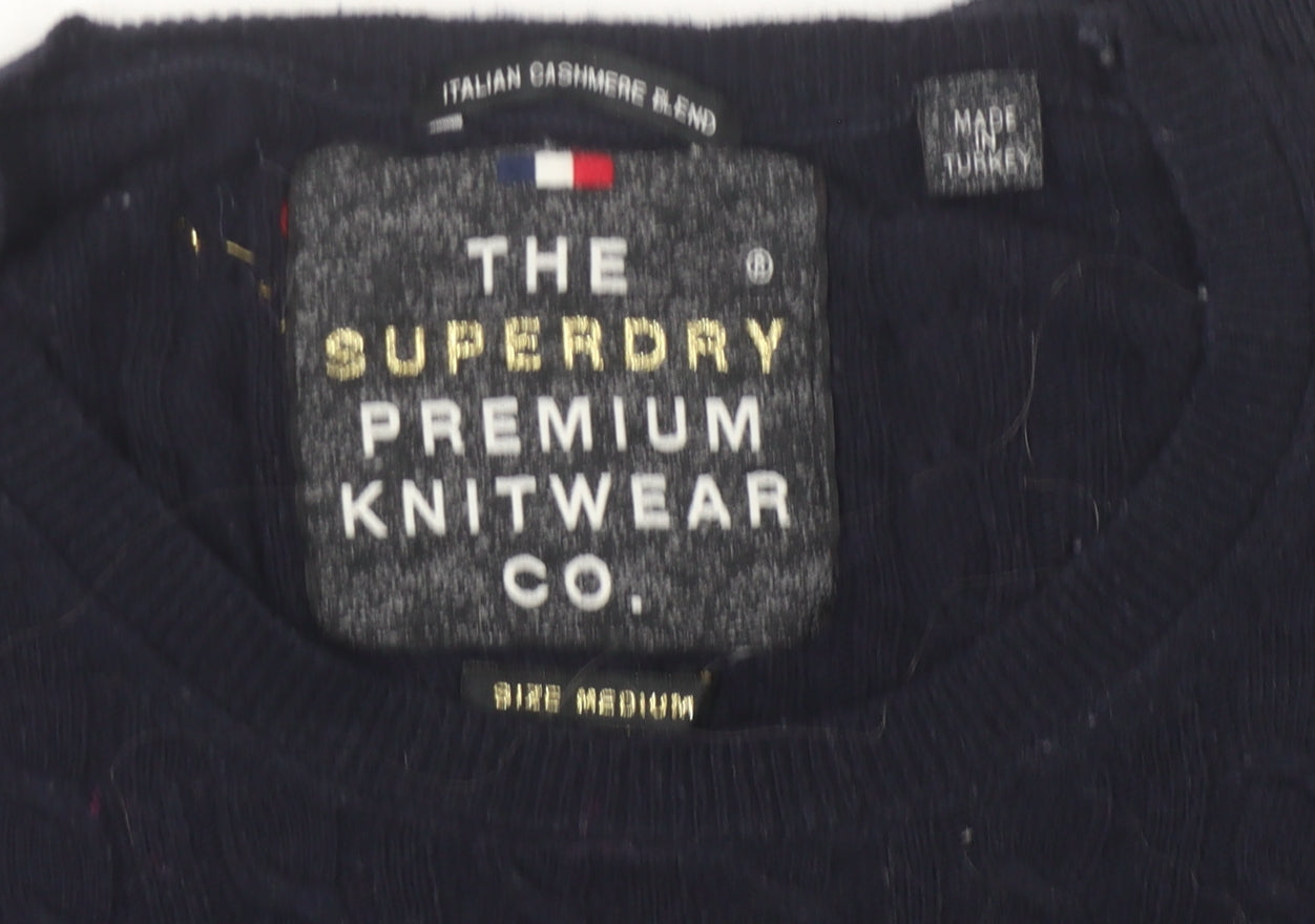 Superdry Women’s Blue Cable-Knit Pullover Jumper M