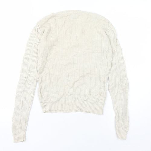 BLONDE BLONDE Women's Beige Cable-Knit Jumper Size 8
