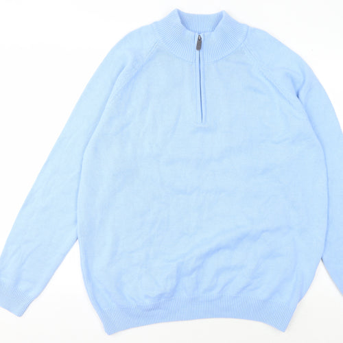 Cotton Traders Men's Blue 2XL Full Zip Jumper