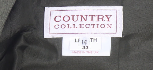 Country Collection Women's Green Wool Midi Skirt, Size 14