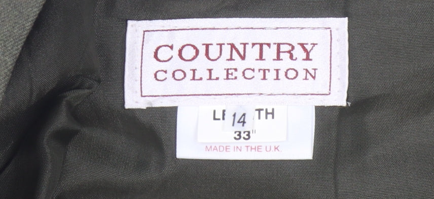 Country Collection Women's Green Wool Midi Skirt, Size 14