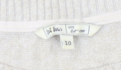 Fat Face Women's Beige Pullover Jumper, Size 10