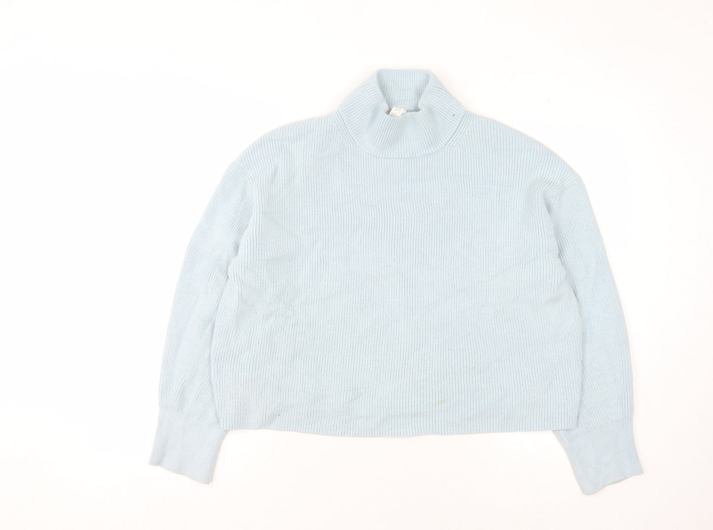 Lululemon Women's Blue Merino Wool Roll Neck Pullover, UK 10