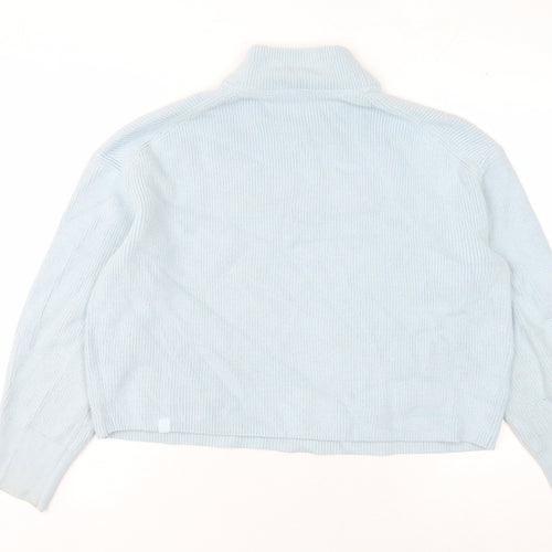 Lululemon Women's Blue Merino Wool Roll Neck Pullover, UK 10